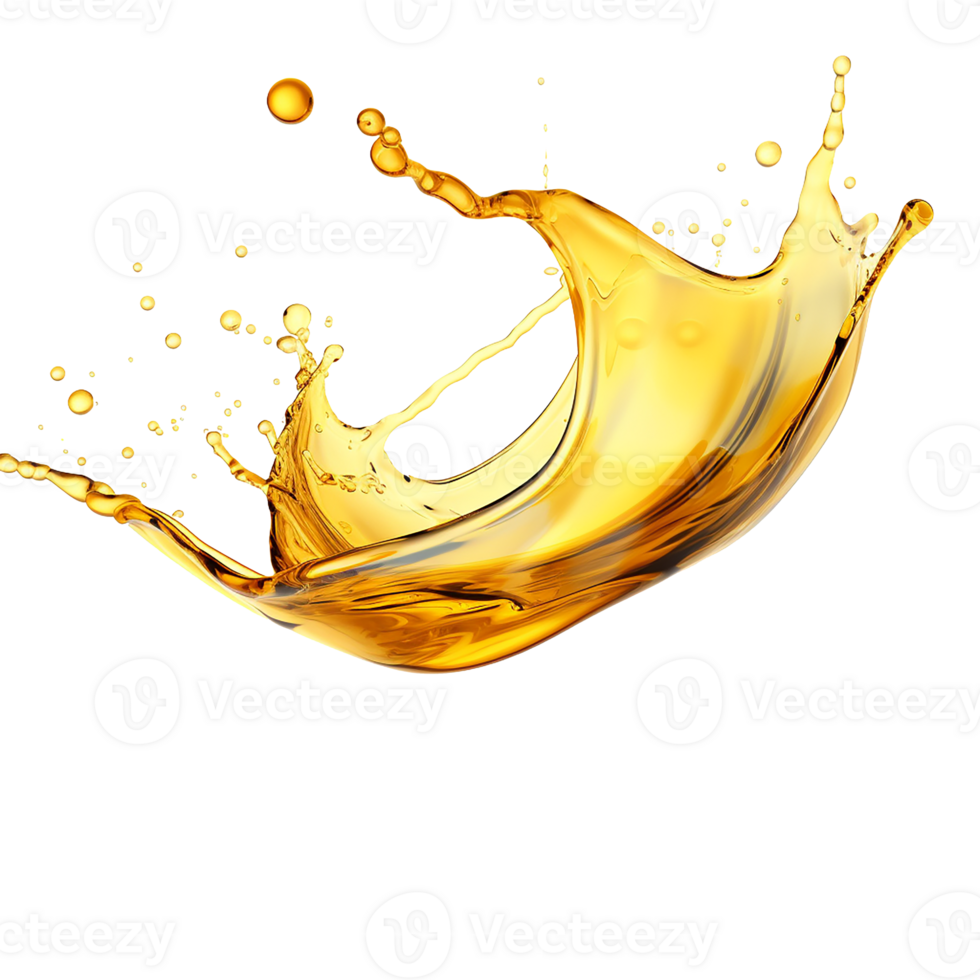 photorealistic image of a splash of oil, apple juice juice. transparent splash with drops and splashes. AI generated png