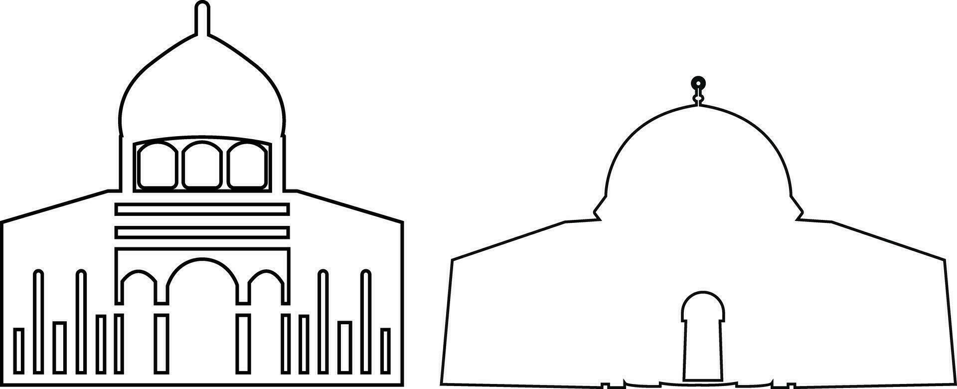 Alabama aqsa mezquita, icono en línea conjunto aislado en transparente antecedentes símbolo santo mezquita llamado masjid Alabama aqsa, islámico para musulmanes para orar Hazme de el rock Palestina Jerusalén vector aplicaciones sitio web