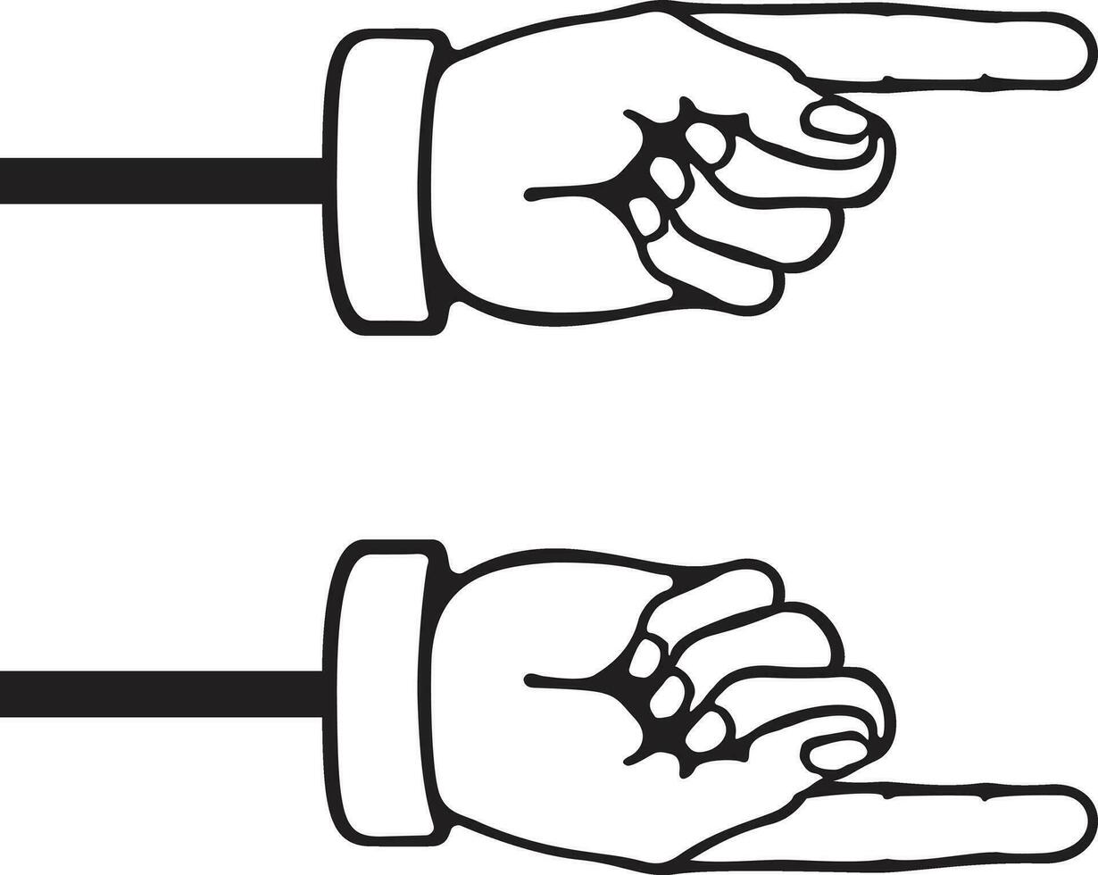 A hand pointing a finger in a direction icon in flat set . isolated in transparent background. collection antique engraving style. point hand gesture sign symbol vector for apps and websites