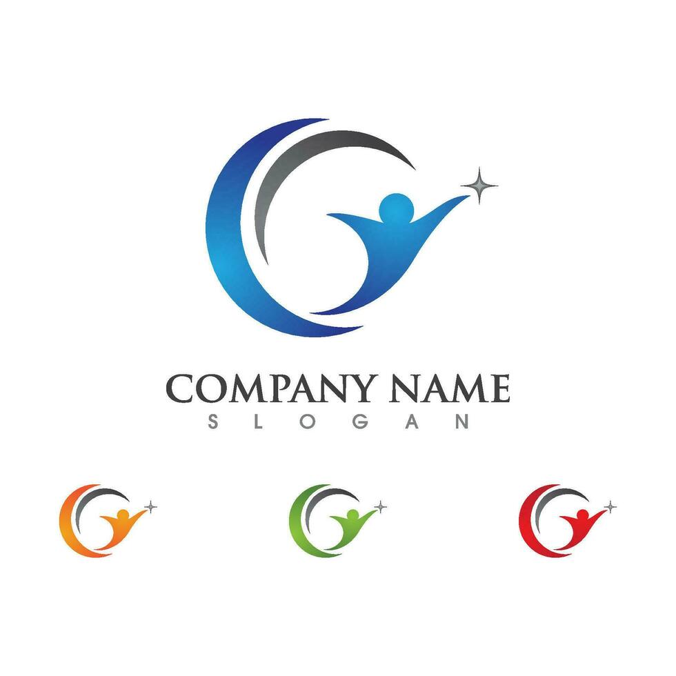 Human character logo sign vector