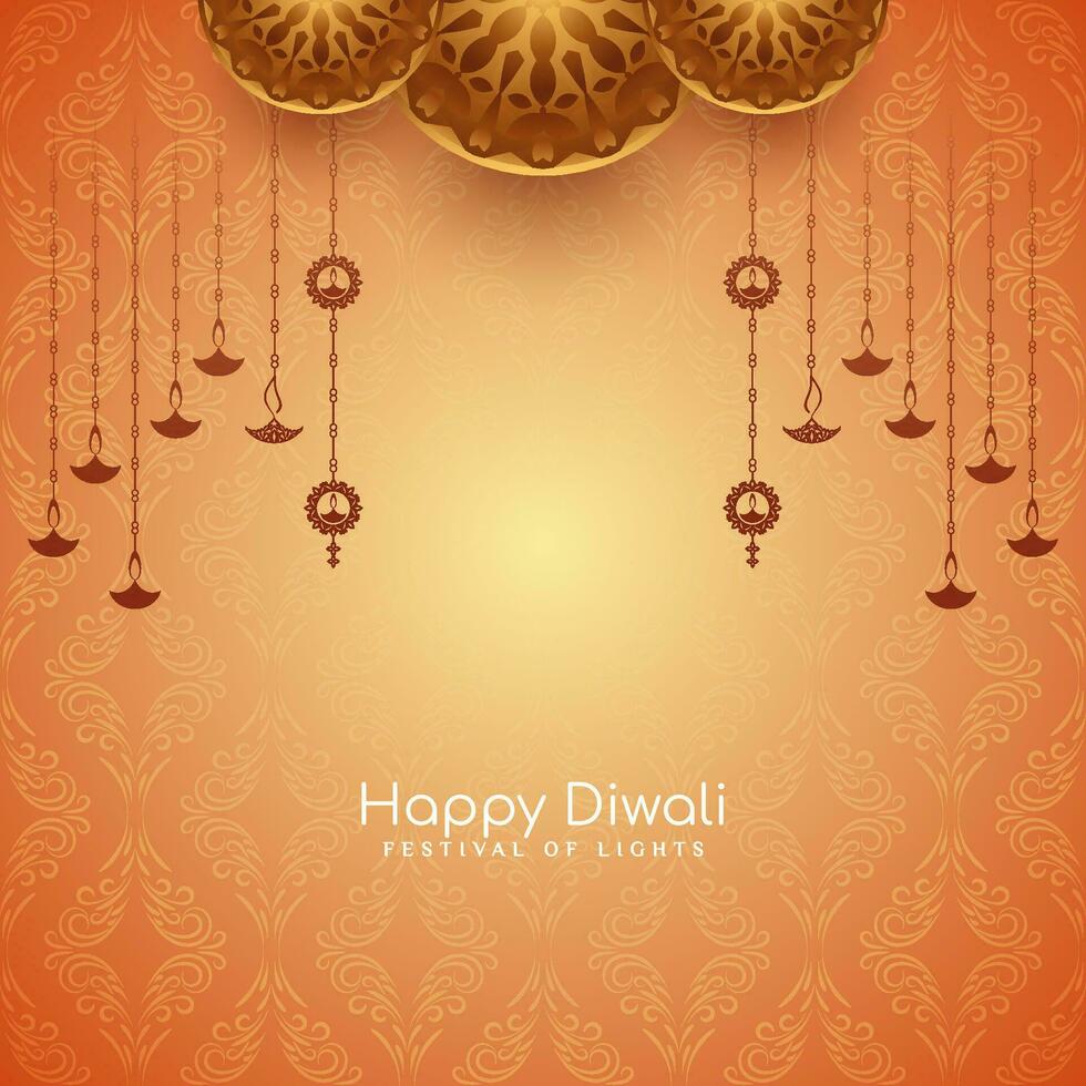 Happy Diwali traditional Indian festival decorative background vector