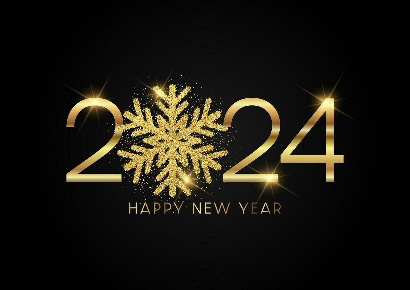 Glittery gold Happy New Year background vector