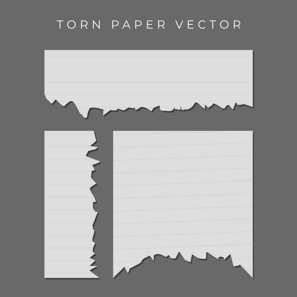 torn white paper craft vector simple