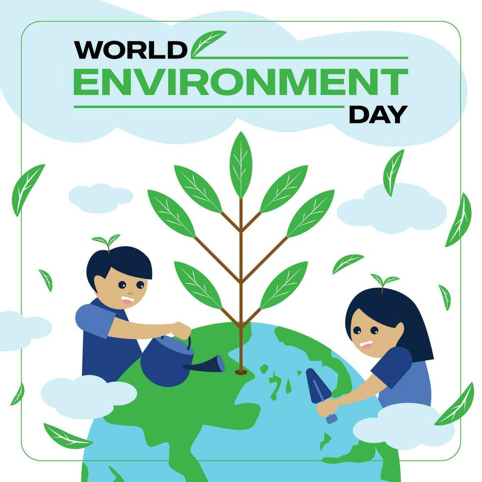 World Environment Day poster design vector