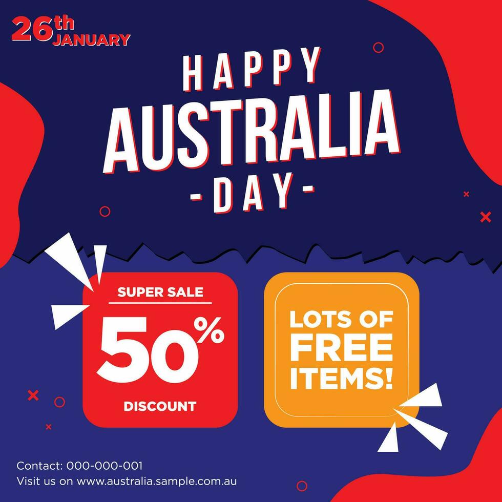 Australia Day flyer discount design vector