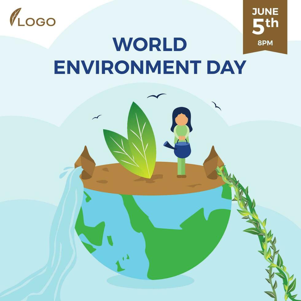 World Environment Day concept flyer design vector