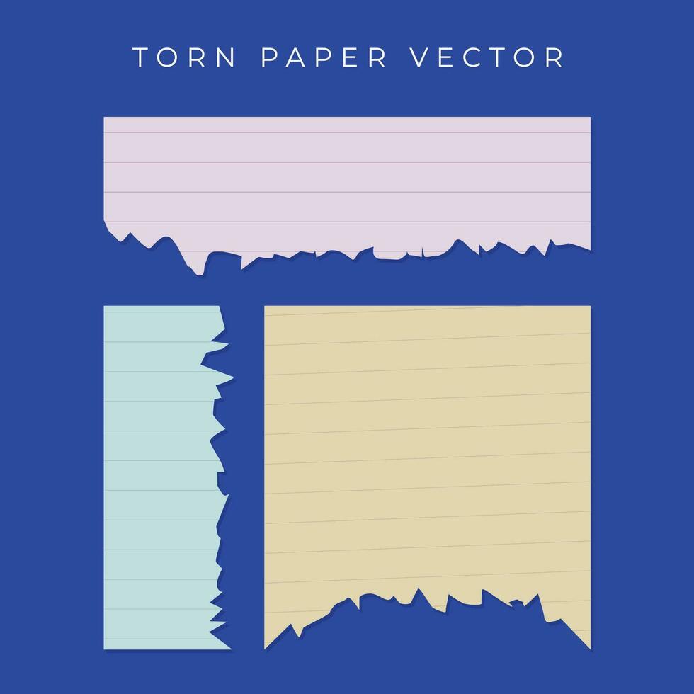 torn colored paper craft vector