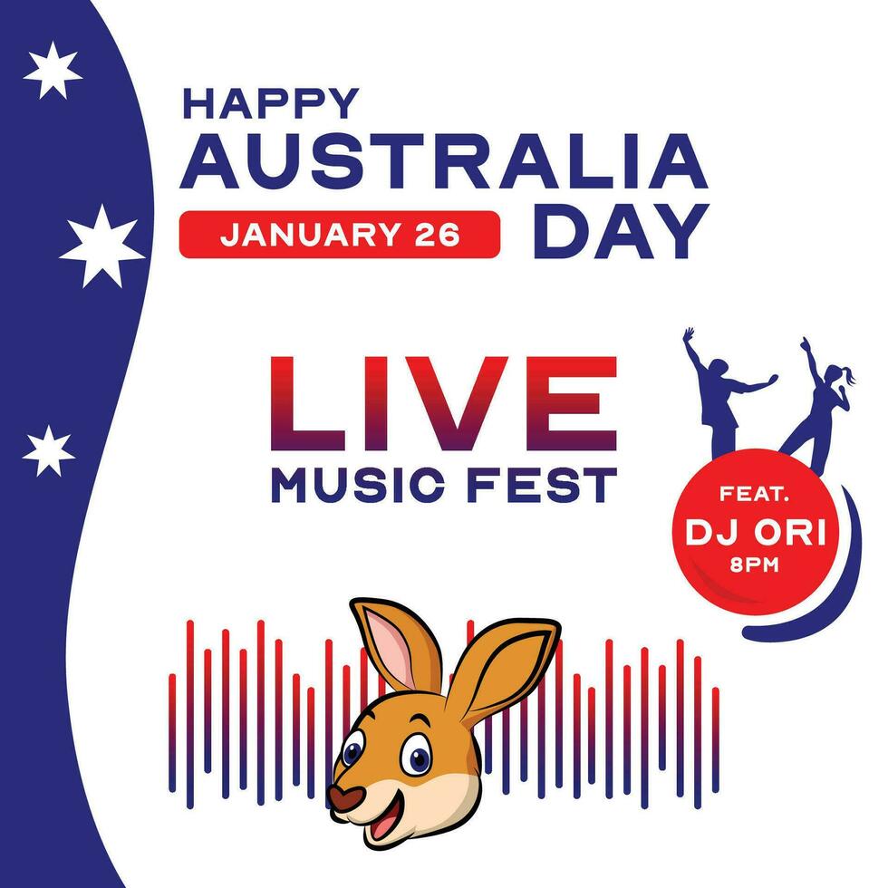 Australia Day music fest flyer vector