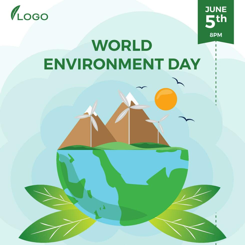 World Environment Day concept poster design vector