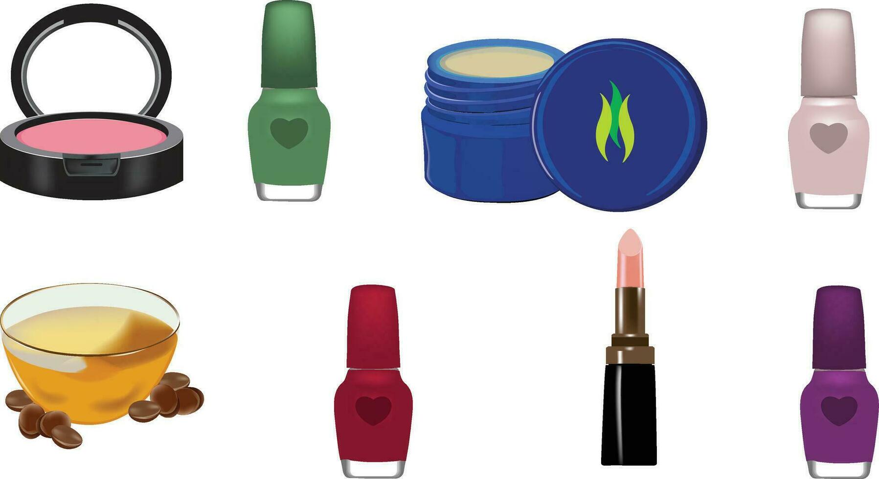 series of accessories for the care and beauty of the female body vector