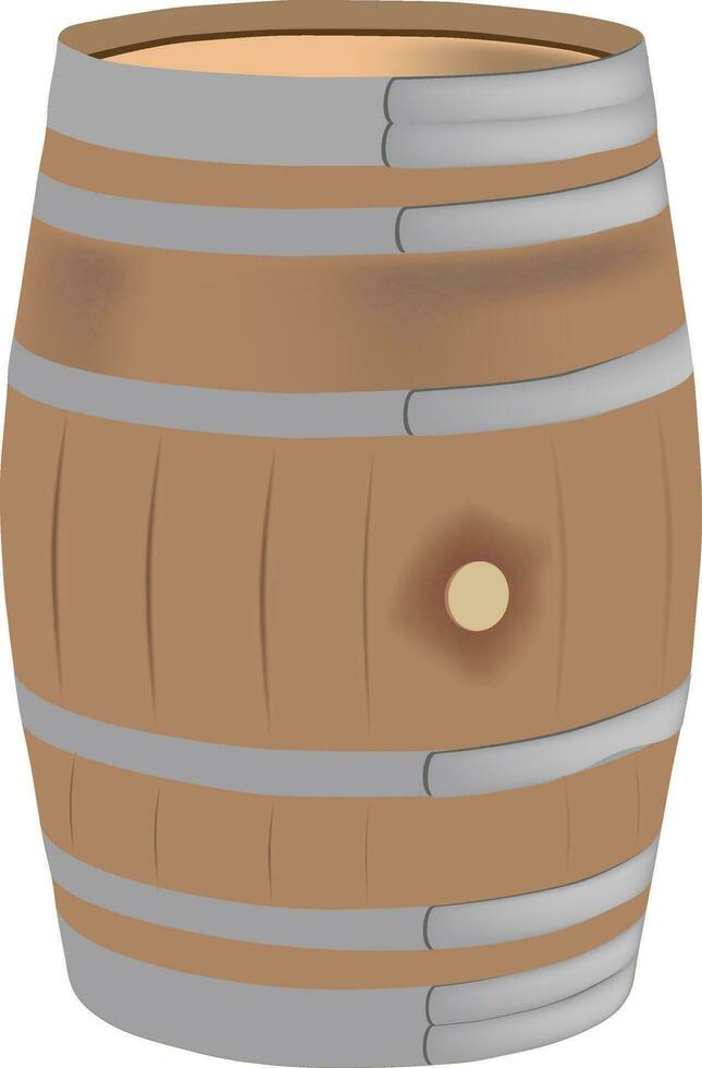 wooden barrel to hold liquids- vector