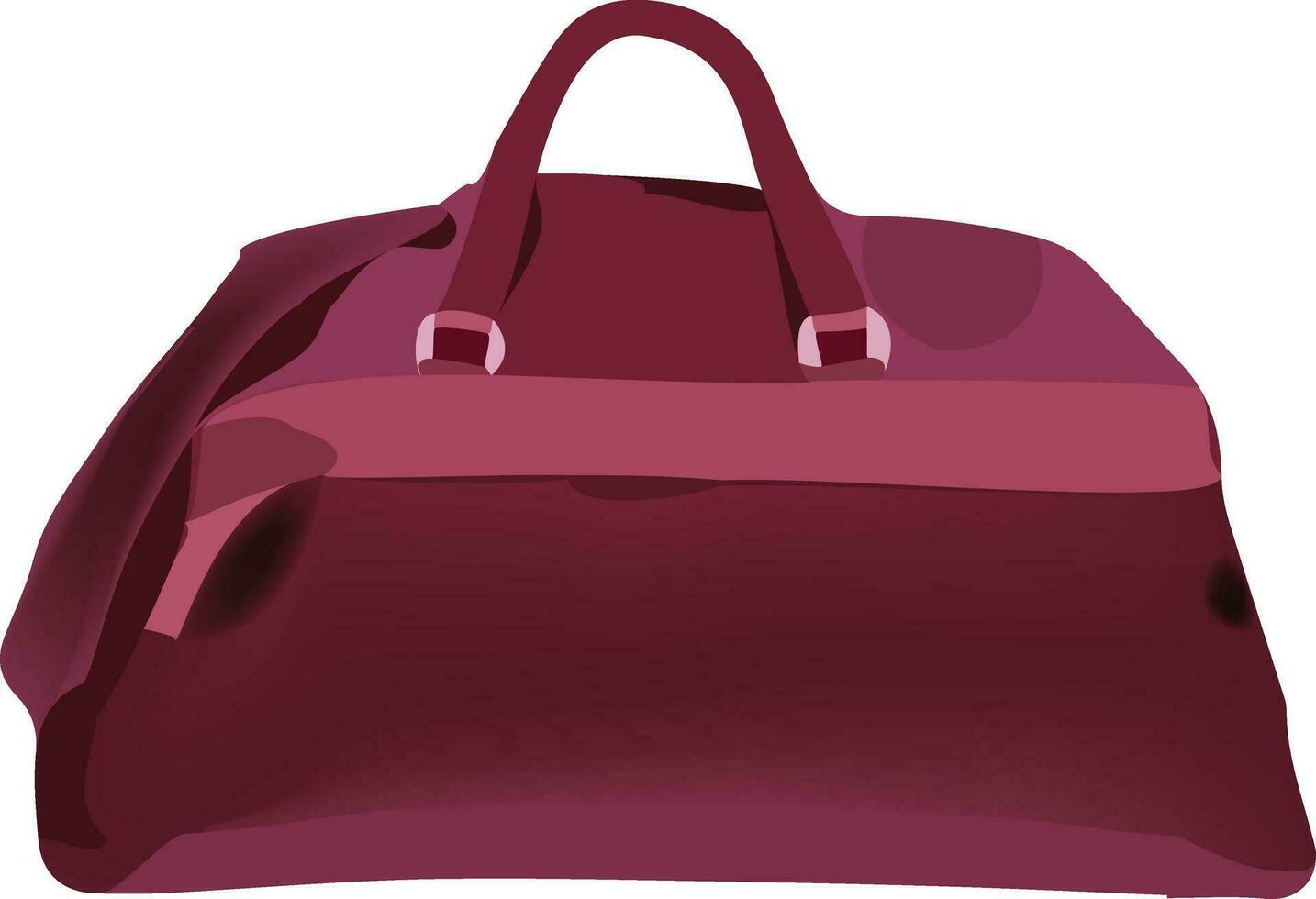 Capacious travel bag in red color- vector