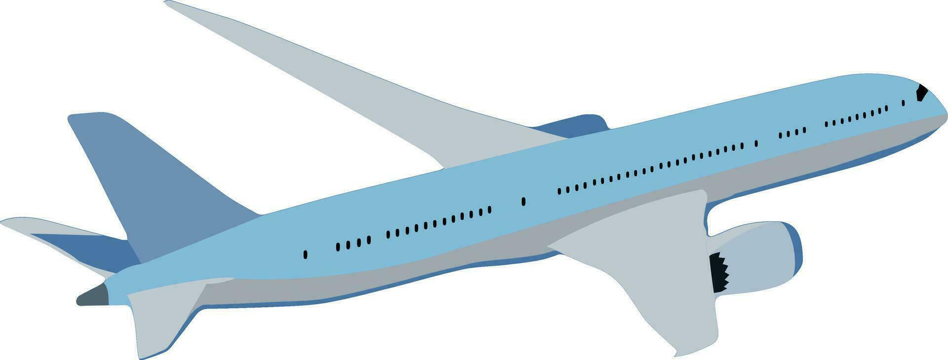 Airliner in flight on white background- vector