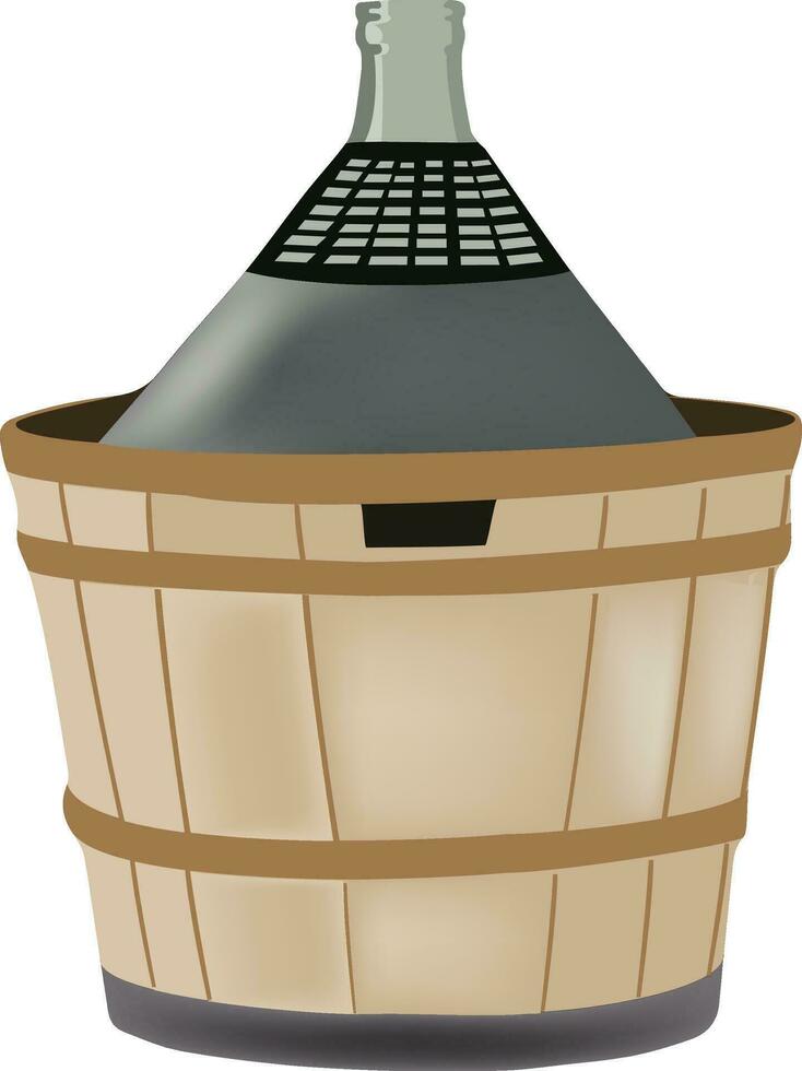 glass demijohn containing and transport of wine- vector