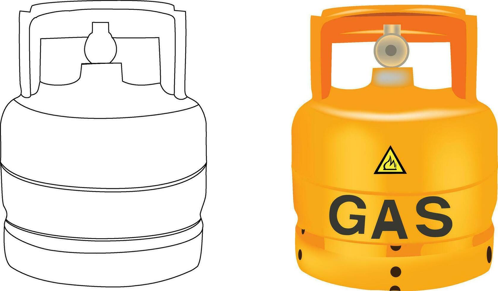 gas cilindro para cámping y camper vector