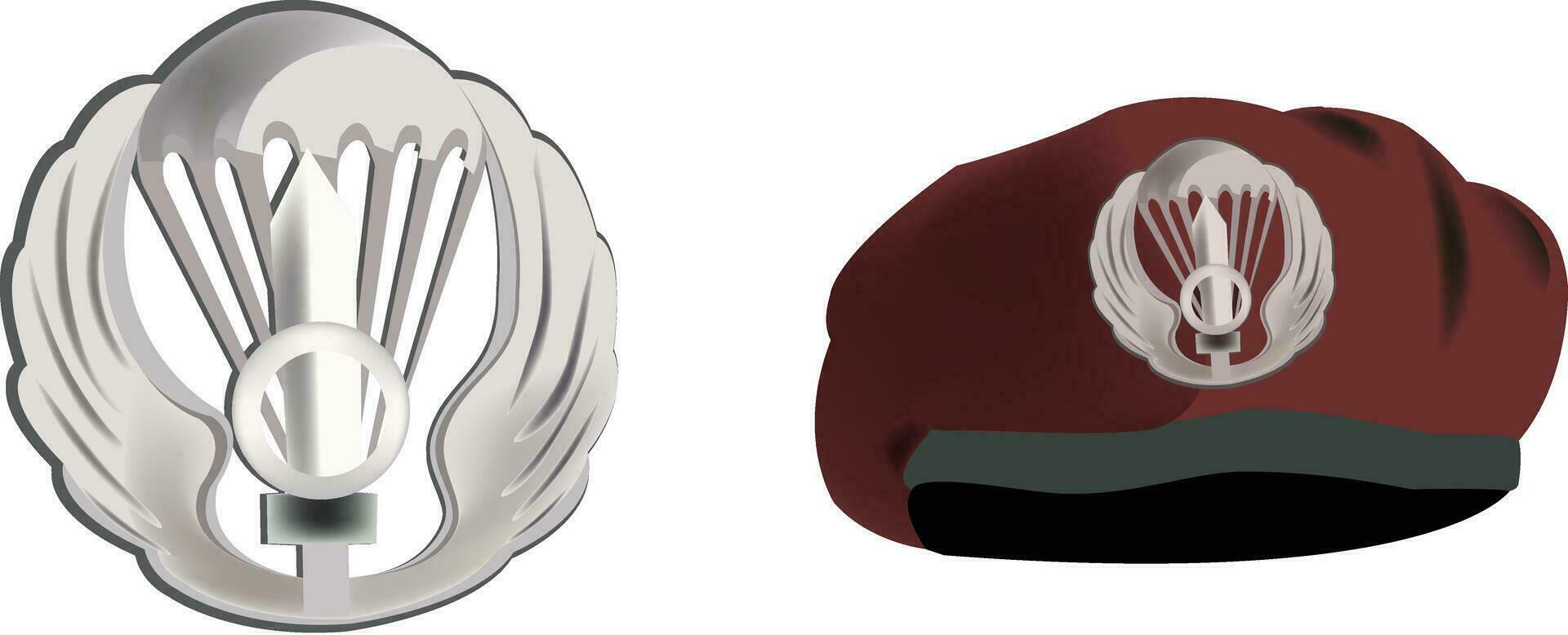 military beret of the Italian derision of the thunderbolt- vector
