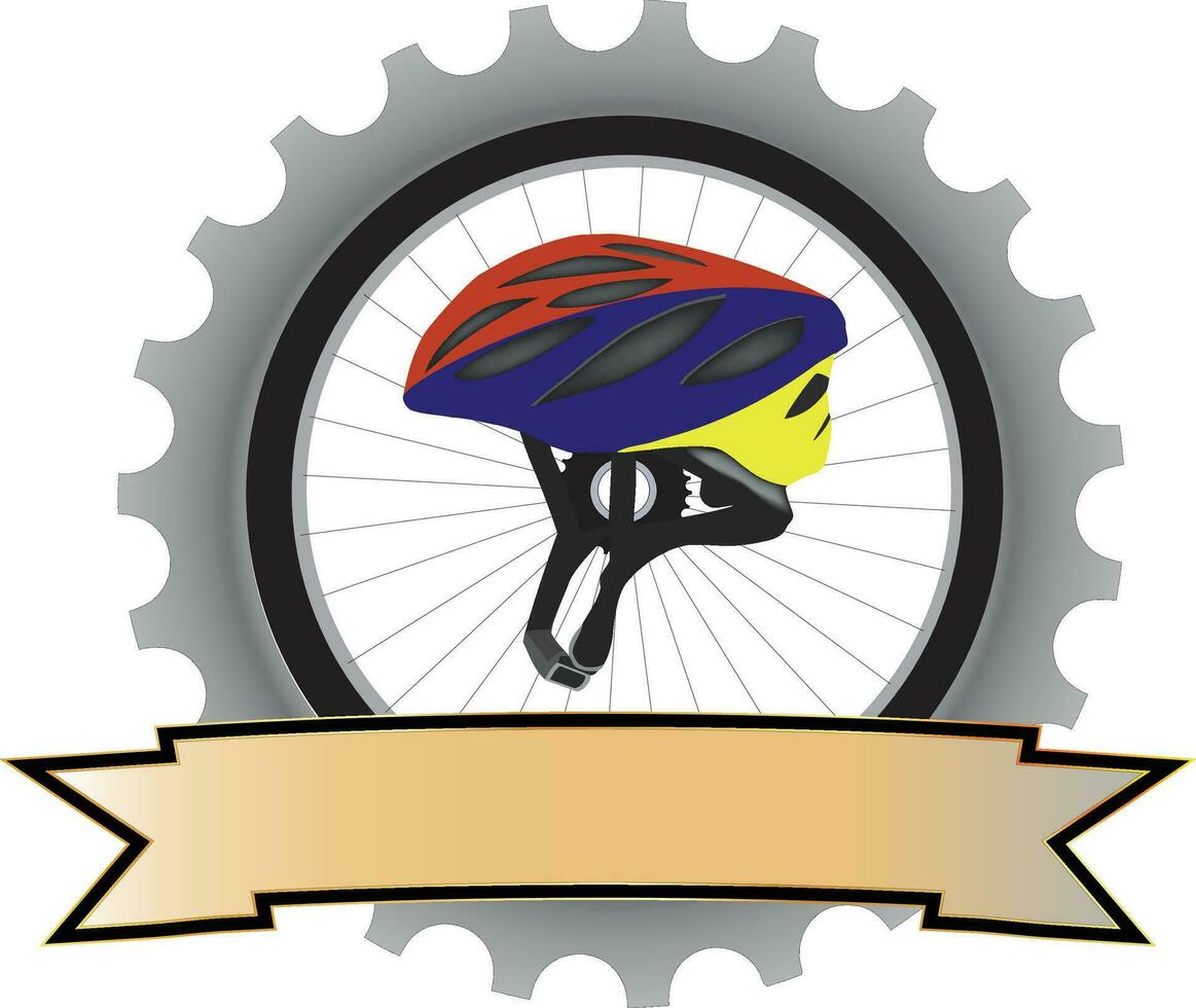 helmet and accessories sports bicycle symbol- vector