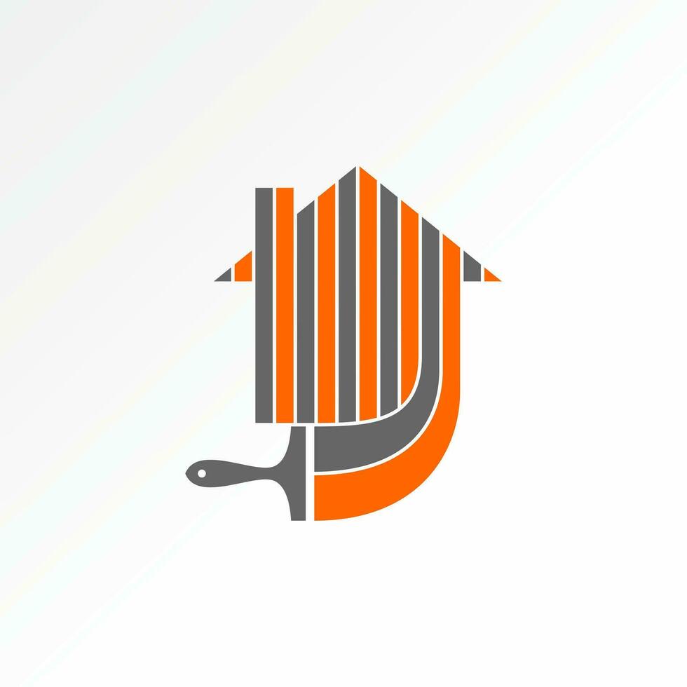 Logo design graphic concept creative abstract premium stock  vector sign house home and paint brush. Related to property installation repair service