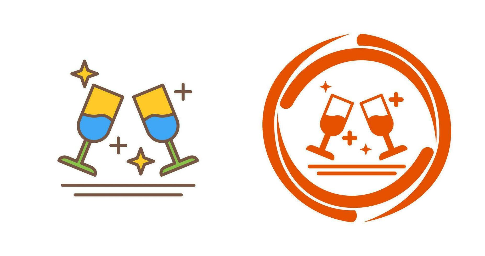 Two Glasses Romantic Vector Icon