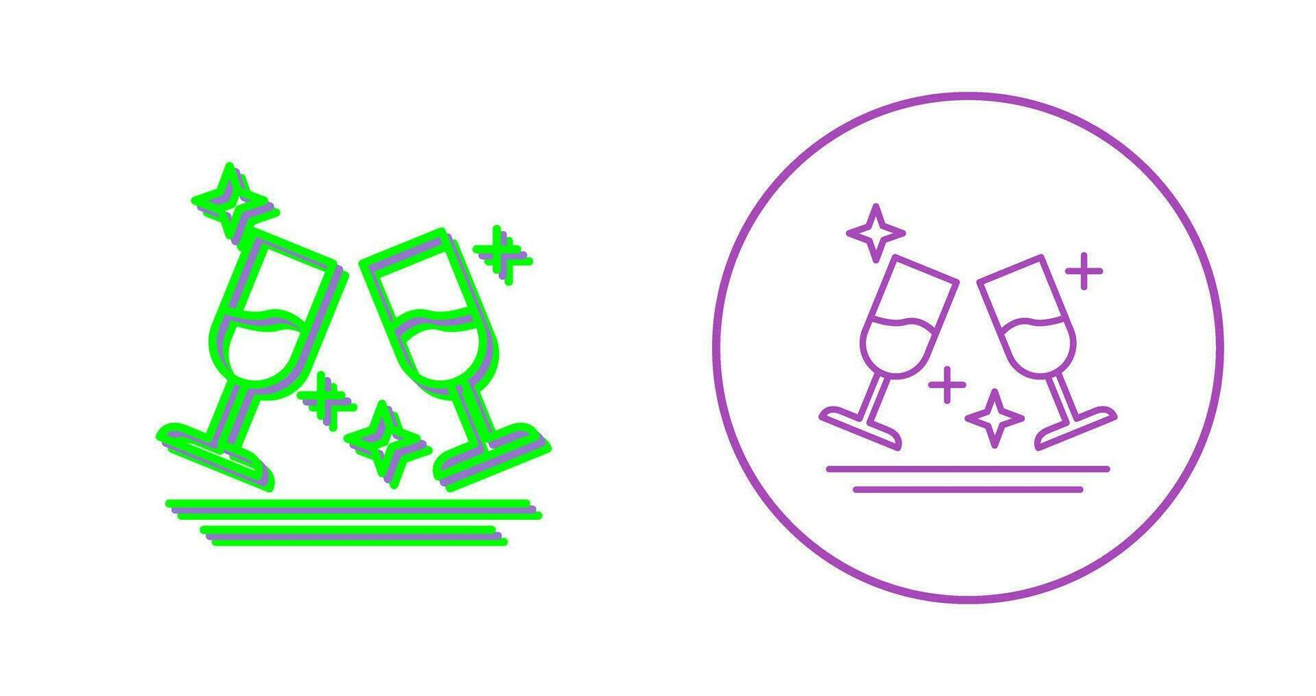 Two Glasses Romantic Vector Icon