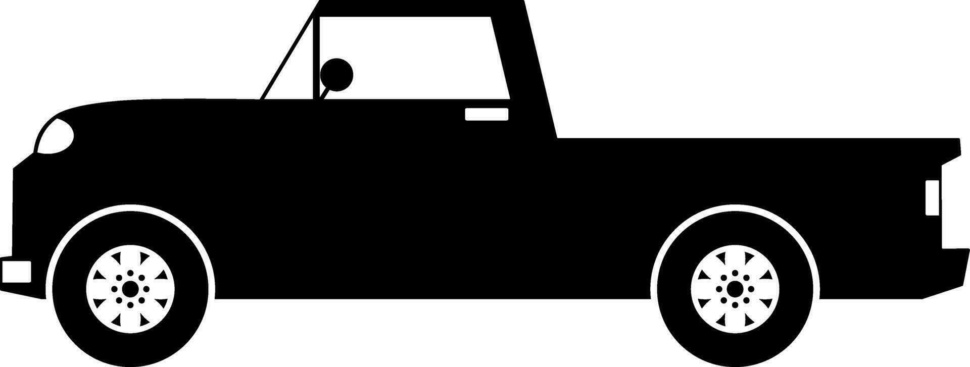 Pickup car icon vector. Countryside delivery car silhouette for icon, symbol and sign. Pickup car for transportation, shipment, delivery, package or transit vector