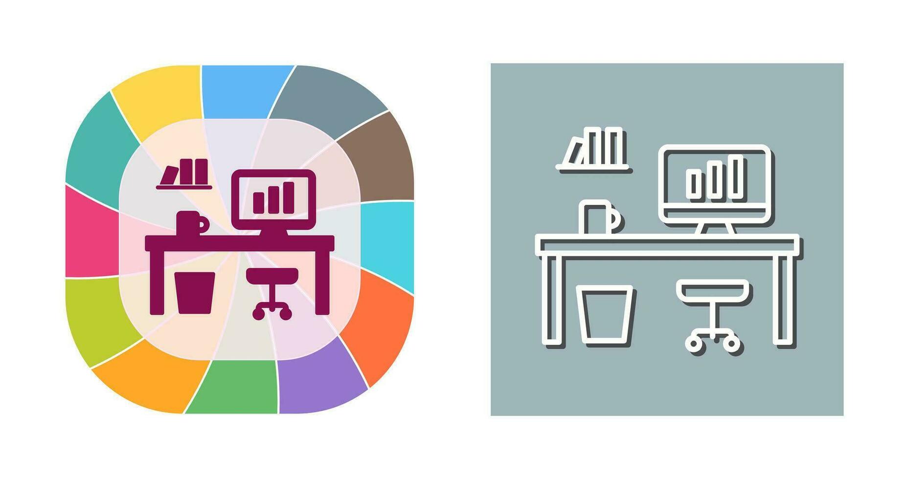 Office Desk Vector Icon