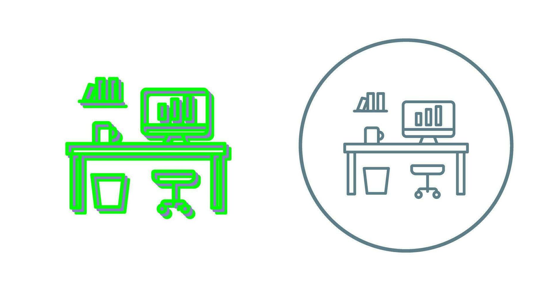 Office Desk Vector Icon