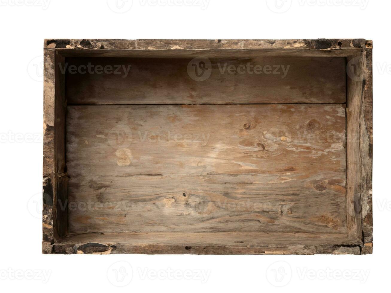 old wooden box isolated on a white background photo