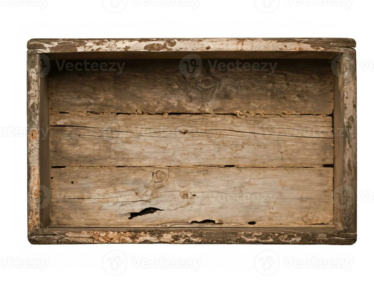 old wooden box isolated on a white background photo