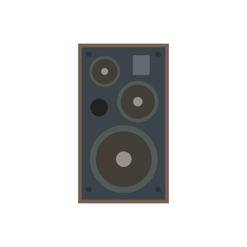 vintage audio speaker flat design vector illustration. Loudspeaker. Audio equipment to produce sound.