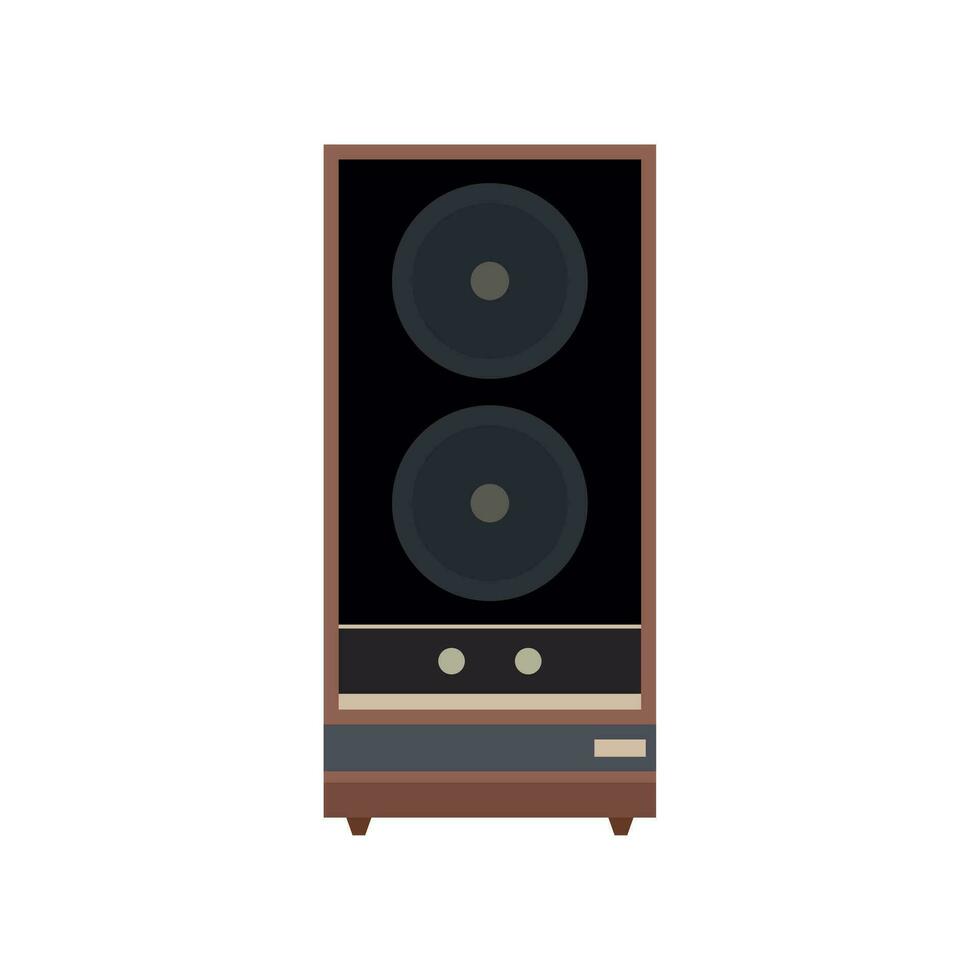 vintage audio speaker flat design vector illustration. Loudspeaker. Audio equipment to produce sound.