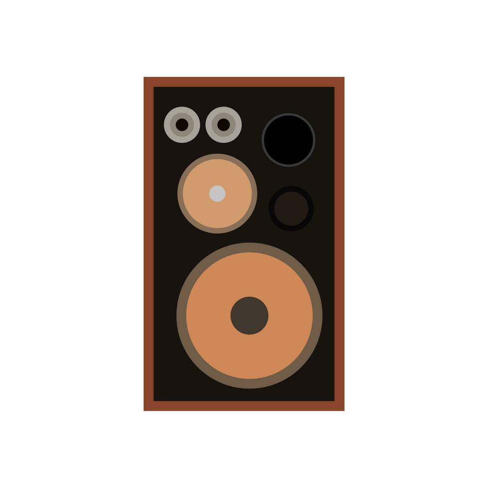 vintage audio speaker flat design vector illustration. Loudspeaker. Audio equipment to produce sound.