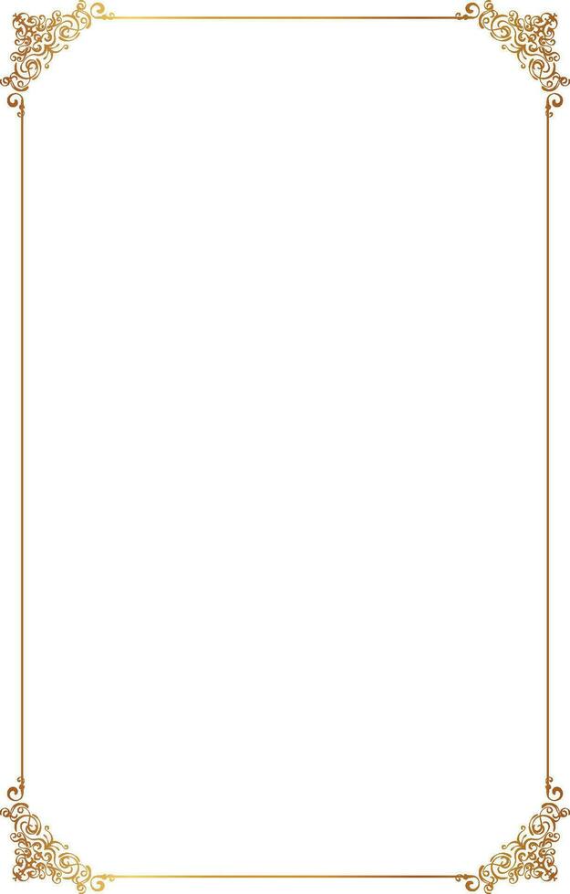 Vintage Gold Border Frame with Retro Ornament vector
