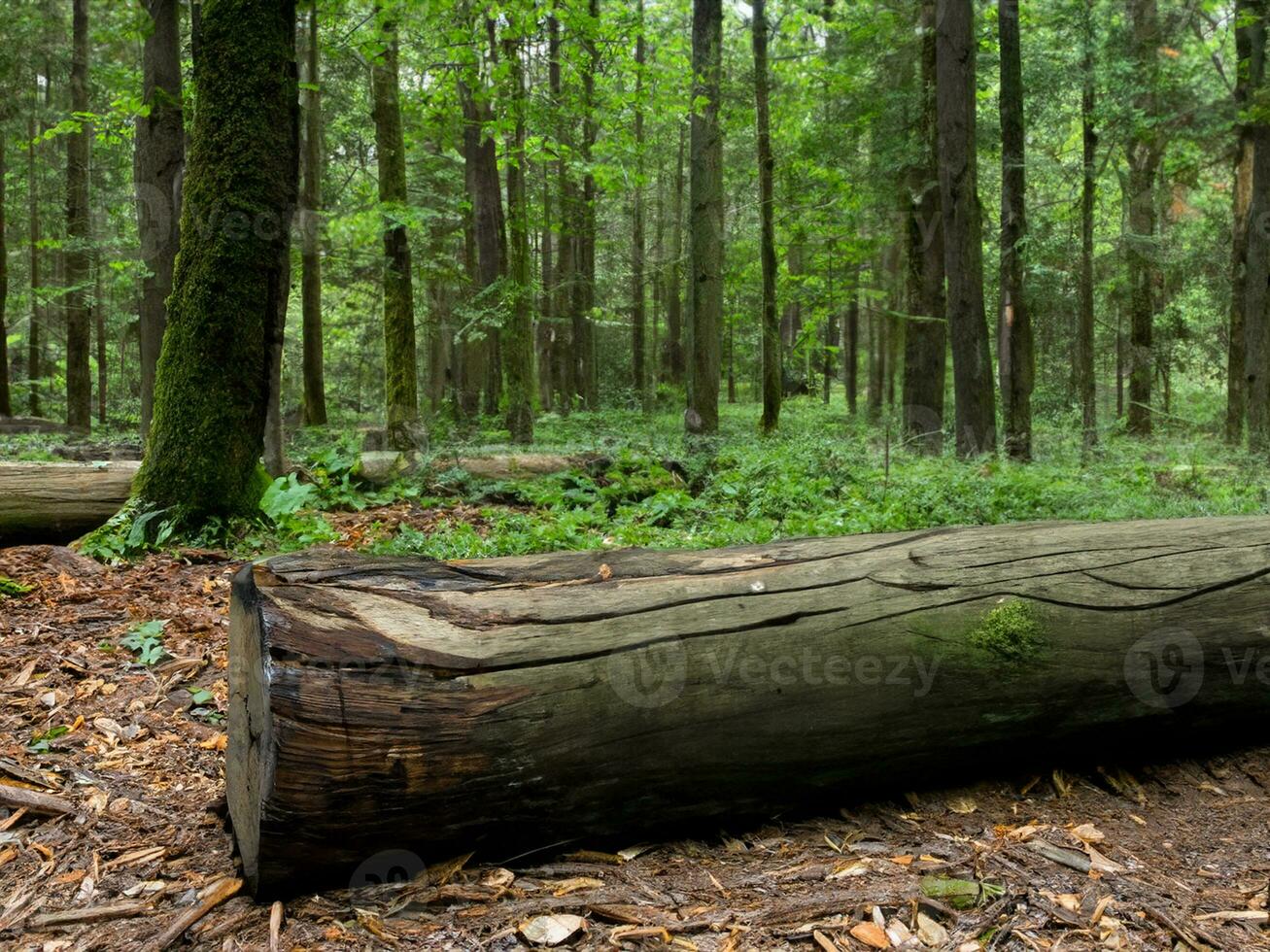 close up view of the forest of a large log photo