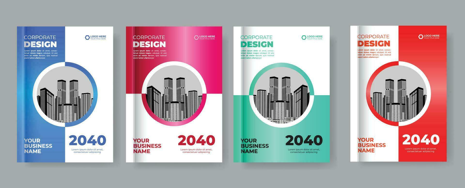 Corporate Cover Design Template in A4, annual report, poster, Corporate, business portfolio, Presentation, magazine cover, cover design set vector