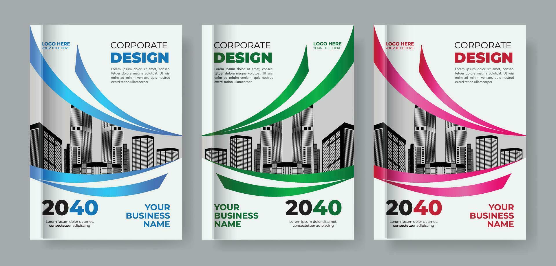 Corporate Cover Design Template in A4 size, annual report, poster, Corporate Presentation, magazine cover, cover design set vector