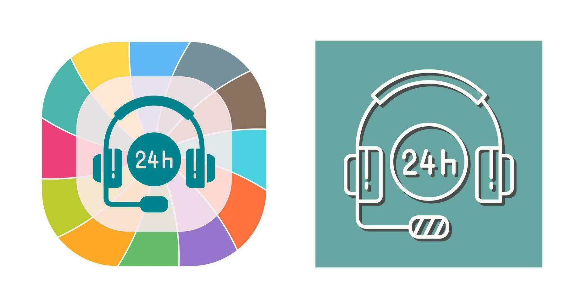 24 Hours Support Vector Icon