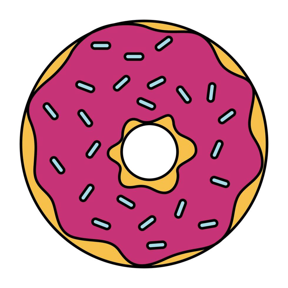 Pink Glazed Donut With Sprinkles Clipart vector