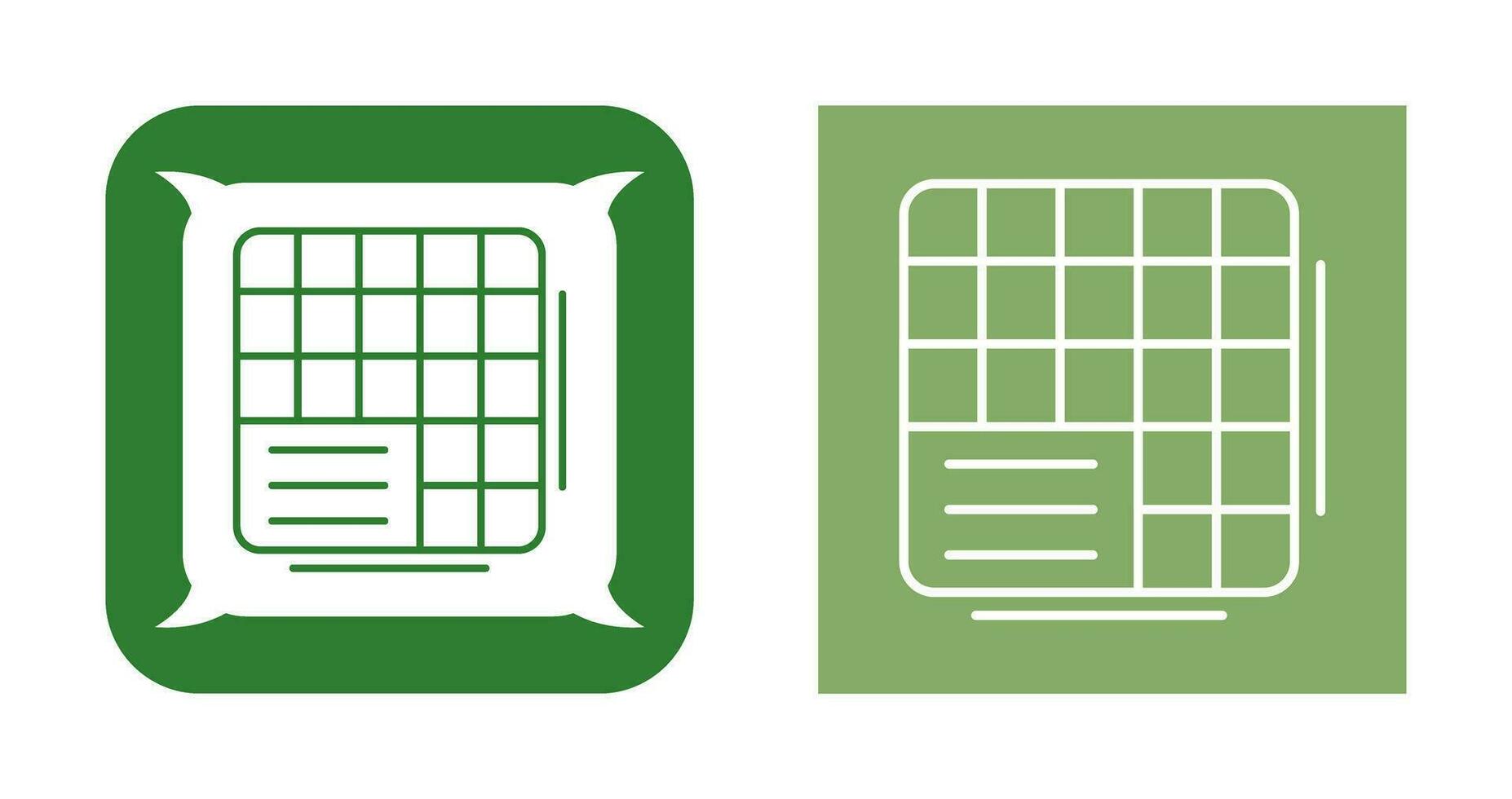 Table Data Vector Icon