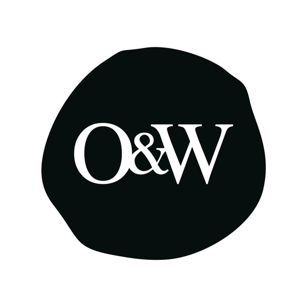 OW Initial logo letter brush monogram comapany vector