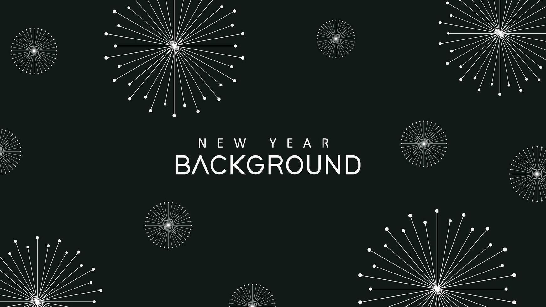 Happy New Year Premium background wave line isolated black background. Modern futuristic graphic design element. minimalist symmetric. vector