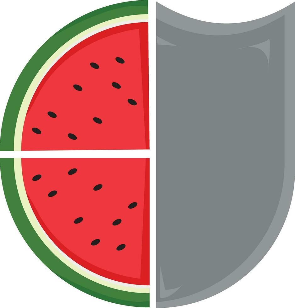 watermelon and shield , mean strong and power. suitable for wallpaper vector