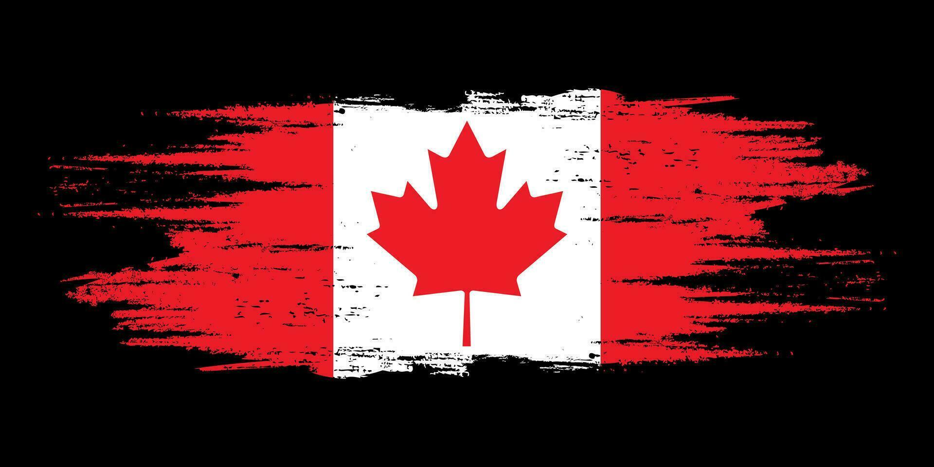 Canada brush flag, Canadian flag brush watercolor flag design element vector