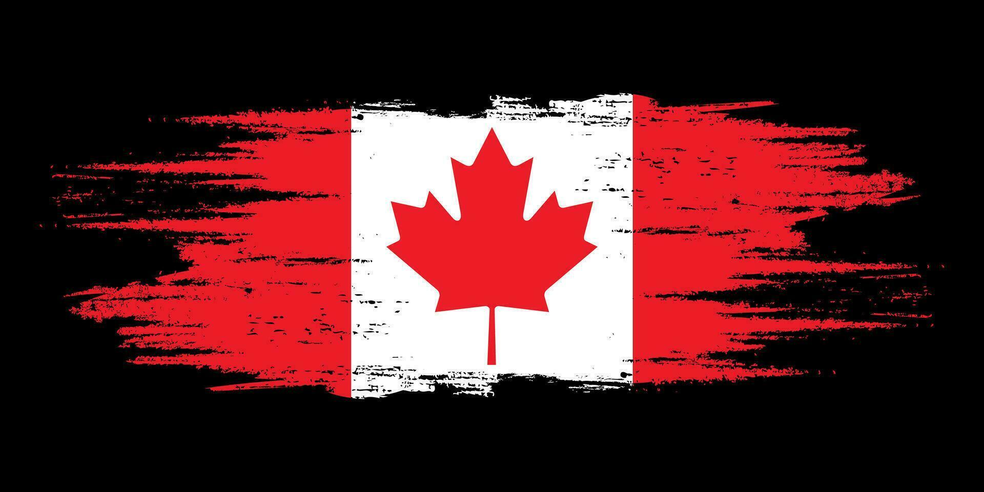 Canadá cepillo bandera, canadiense bandera cepillo acuarela bandera diseño elemento vector