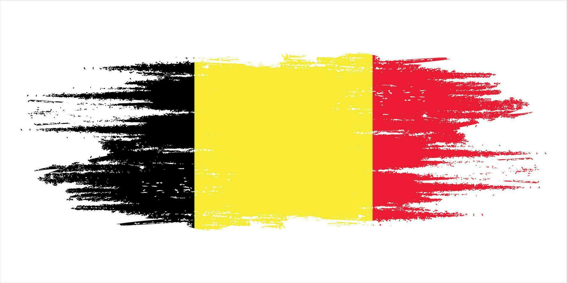 Belgium brush flag, Belgian flag brush watercolor flag design element vector