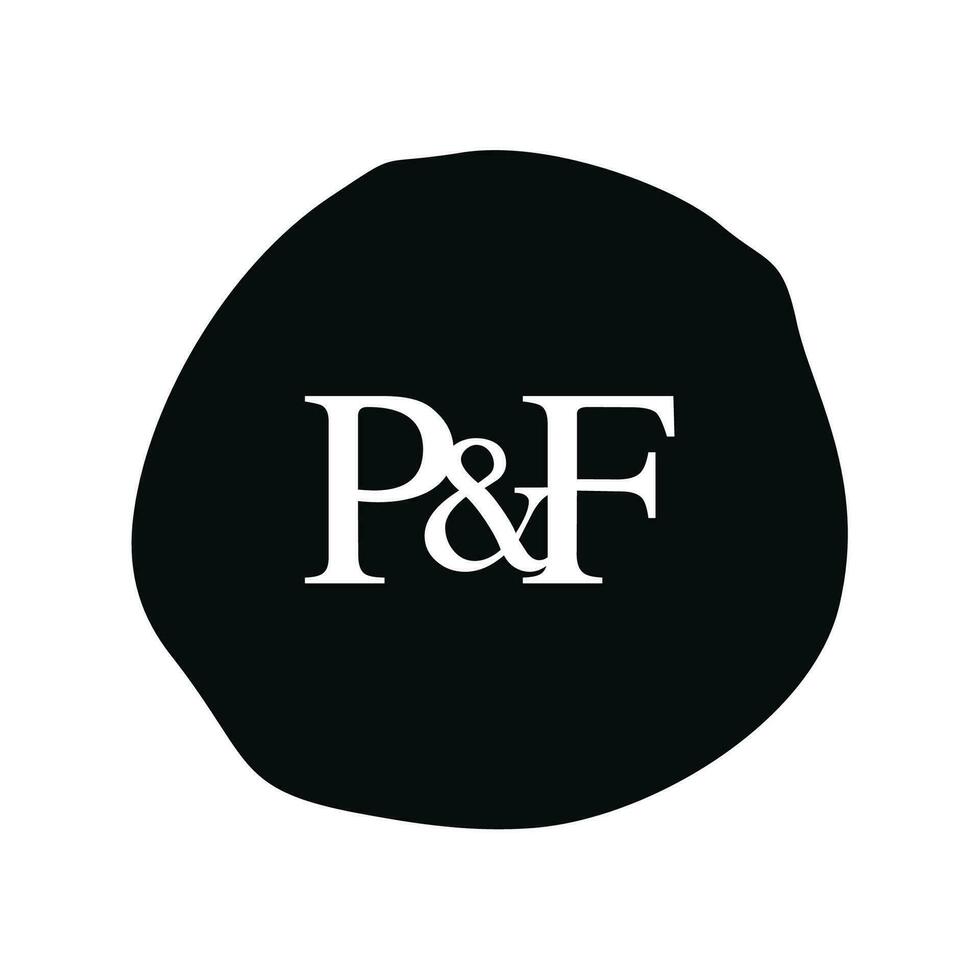 PF Initial logo letter brush monogram comapany vector