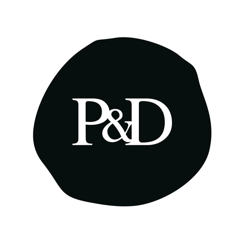 PD Initial logo letter brush monogram comapany vector