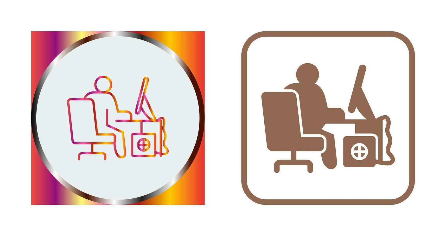 Computer Worker Vector Icon