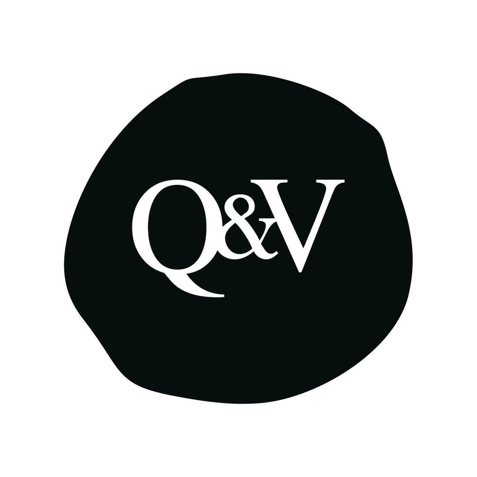 qv inicial logo letra cepillo monograma comapany vector