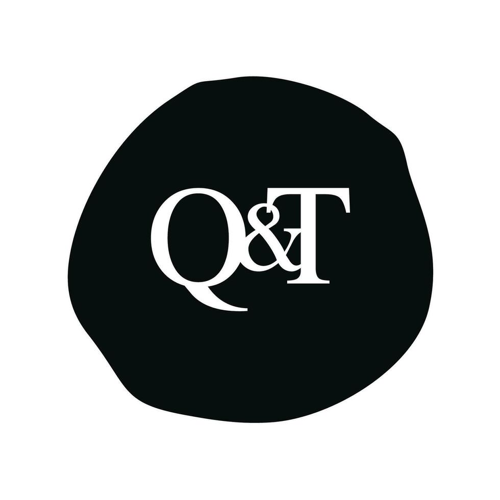 qt inicial logo letra cepillo monograma comapany vector